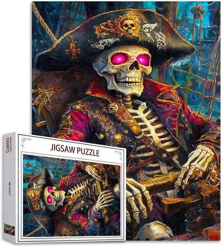 Miniatura 28 de Rompecabezas de 1000 piezas para adultos, rompecabezas de barco pirata para desafiantes juegos de actividades familiares, rompecabezas de arte