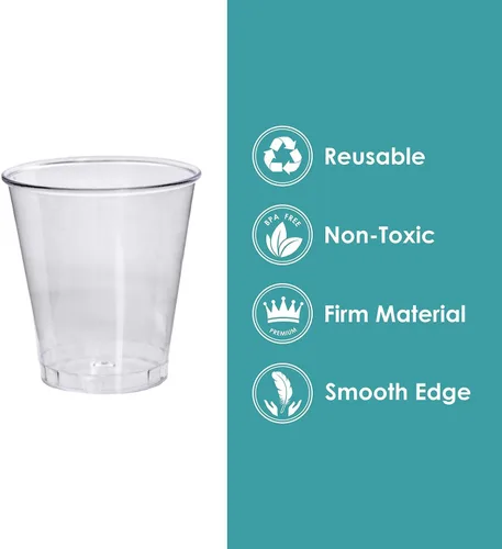 Miniatura 3 de 100 piezas de vasos transparentes premium de 1 onza. Vasos transparentes desechables para degustación de vino, vodka, whisky, shots de gelatina