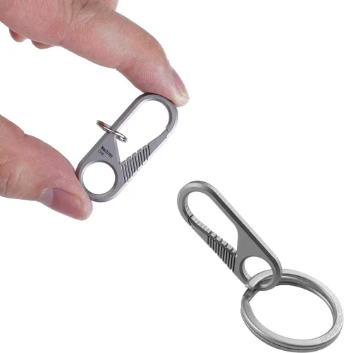 Miniatura 2 de CH6+CH4 Kit de llavero de titanio para uso con mosquetón/cuchillos/luces/llaves y otros engranajes EDC