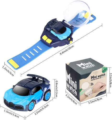 Miniatura 3 de Tomatong Juguetes de Reloj de Coche con Control Remoto con Luz LED, Mini Coches de Carreras de 2.4 GHz Juguete de Muñeca para Niños, Coche Pequeño