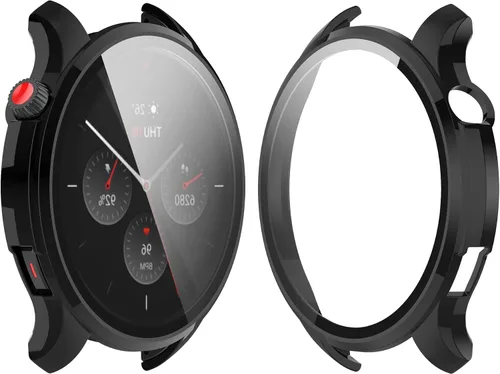 Miniatura 2 de Funda compatible con Amazfit GTR 4, resistente a los arañazos, funda protectora de policarbonato con protector de pantalla de vidrio templado HD