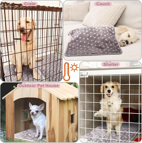 Miniatura 5 de 2 Piezas Almohadillas Grandes Autocalentables para Gatos, Alfombra Autocalentable para Gatos, Cama para Jaula de Perros, Mantas para Mascotas