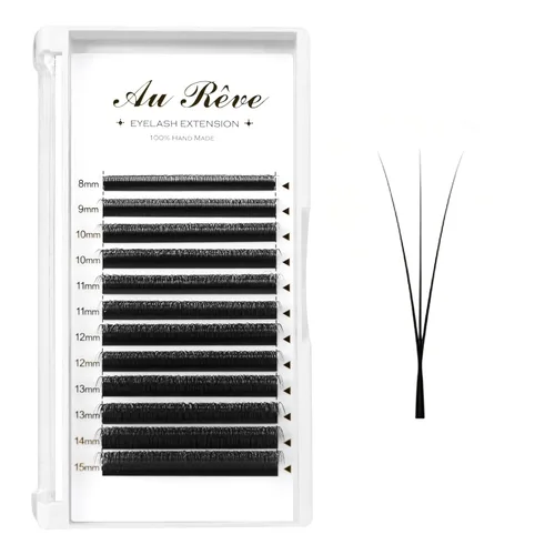 Miniatura 32 de Extensiones de pestañas YY, extensiones de pestañas Y, rizo D, 0.003 in, 0.472 in, bandeja mixta en forma de Y, volumen 4D, pestañas postizas de uso