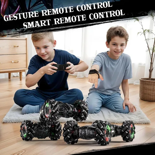 Miniatura 5 de Terucle Coche de control remoto, 2.4Ghz 4WD con detección de gestos de gravedad, Monster Stunt Twist Truck Juguetes para niños y niñas de 5 a 7