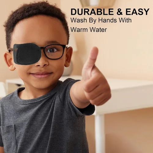 Miniatura 3 de YUXIANLB 4 parches para ojos para adultos y niños, parche para ojos derecho e izquierdo para anteojos, parche reutilizable para ojos perezosos