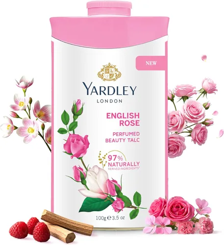 Yardley London Rosa Inglesa Perfumado Talco Desodorante Polvo de Talco 100gm