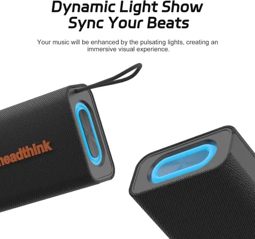 Miniatura 3 de Altavoz Bluetooth, inalámbrico portátil, IPX5 impermeable, Bluetooth 5, luces de color RGB, sonido estéreo fuerte, bajo, emparejamiento TWS