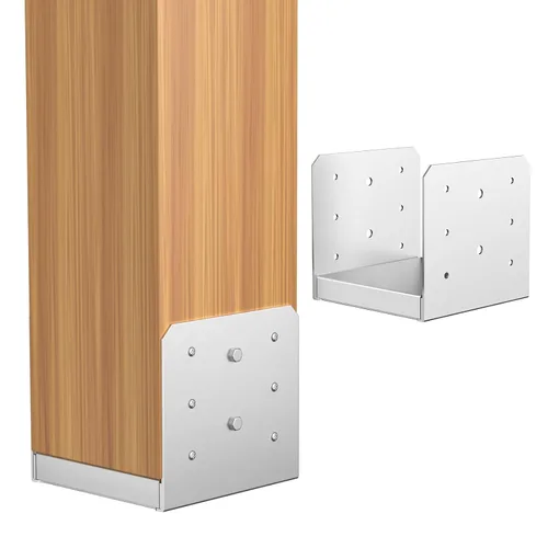 Miniatura 14 de SPACEEUP Base de poste de 6 x 6, anclaje interno de poste de 5.5 x 5.5 pulgadas, 1 base de poste ajustable de acero inoxidable, anclaje de poste