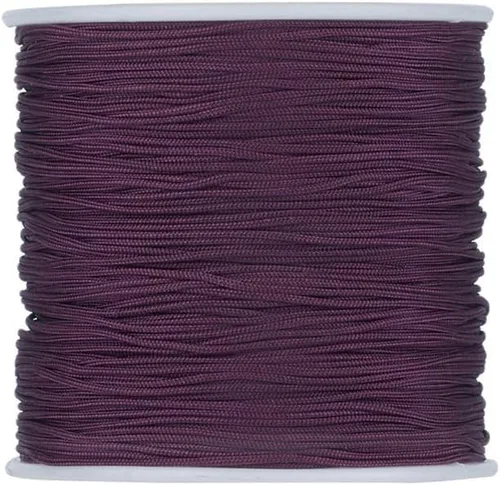 Miniatura 69 de Cordón de nailon trenzado de 150 yardas, cuerda roja de 0.020 in para pulsera, hilo de cuentas de nailon para collar Kumihimo, joyas, borlas