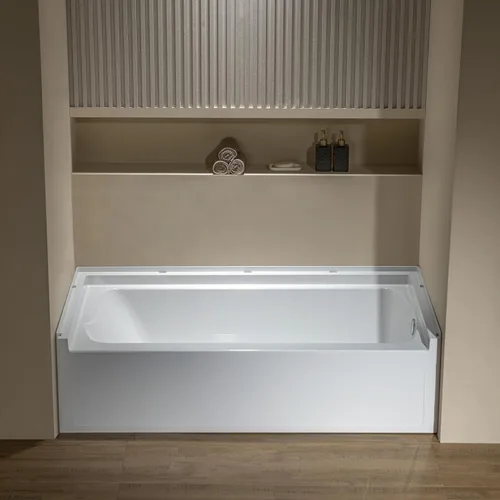 Miniatura 18 de WOODBRIDGE Bañera rectangular de acrílico de 60 pulgadas en blanco con drenaje derecho, desagüe desplegable negro mate incluido BA6030R Mate negro