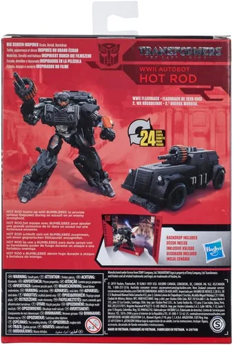 Miniatura 4 de Transformers Toys Studio Series 50 Deluxe The Last Knight Movie WWII Autobot Hot Rod Figura de acción – A partir de 8 años, 4.5 pulgadas