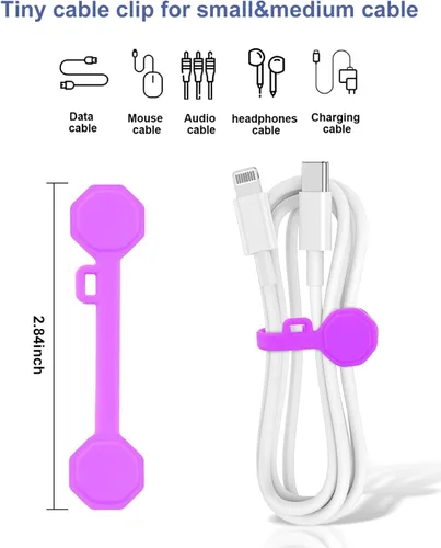 Miniatura 3 de 6 PCS Bridas Magnéticas de Silicona para Cables, Clips para Cables Organizador de Cordones [1S] Gestión de Cables de Cordones, Organizador Magnético