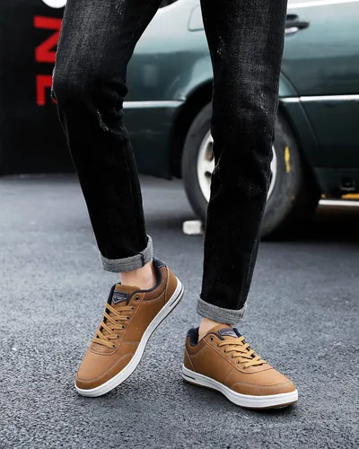 Miniatura 6 de ASTERO - Zapatos casuales para hombre vestido de moda antideslizante y bajo de piel sintética zapatos para caminar M