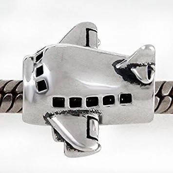 Miniatura 2 de Abalorio de avión de plata de ley 925 con diseño de avión para pulsera Pandora (avión)