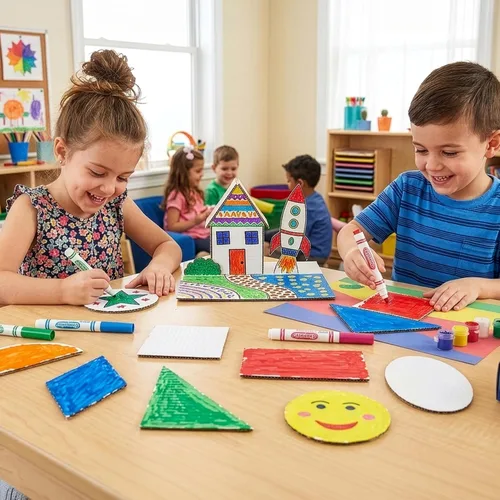 Miniatura 7 de Hygloss Productos Formas geométricas corrugadas Artes y manualidades ideales, bueno para el hogar o clase-Actividad STEM para niños, surtido