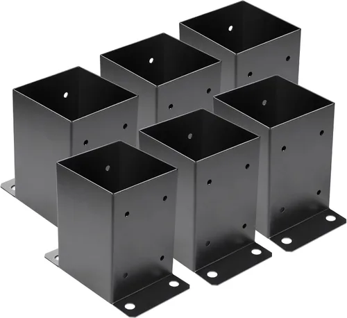 Miniatura 12 de Base de poste de 4 x 4, 10 unidades, tamaño interior de 3.6"x3.6" Base para Poste de Terraza, Soportes de Poste de Metal Resistente