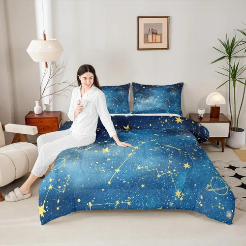 Miniatura 17 de Juego de edredón lindo de perro y gato, tamaño matrimonial, juego de ropa de cama colorido con estampado de patas de cachorro, 3 piezas para niños