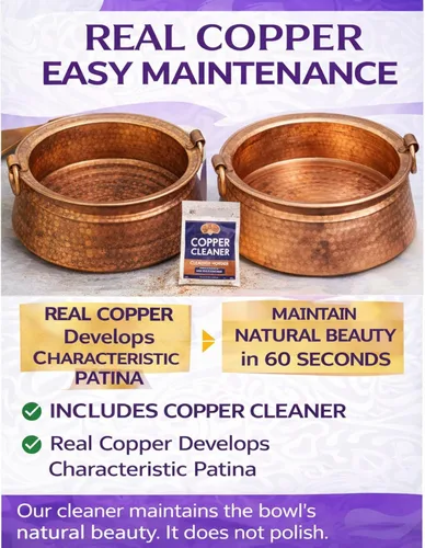 Miniatura 5 de Cuenco de spa de pies de cobre puro de 11 a 12 pulgadas hecho a mano Nepalí Khadkulo, lavabo de pedicura de cobre martillado para remojo de pies
