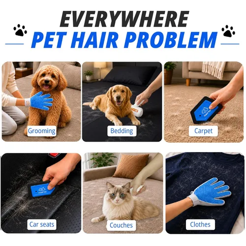 Miniatura 3 de Pet Hair Removal for Home & Car 3-in-1 – Reusable Dog & Cat Removal Kit with Pet Tool, Glove, Mini Detail Cleaning & Furniture Hair Remover for