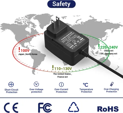 Miniatura 6 de Adaptador de 9.5V AC/DC para teclado Casio AD-E95100LU Cargador de fuente de alimentación SA-46 SA-47 LK-125 LK-127 CTK-240 CTK-245 CTK-1100