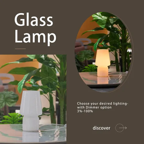Miniatura 3 de Lámpara de hongo, regalo para el día de la madre, lámpara de mesa pequeña, bonita lámpara de mesa de noche para cocina, lámpara de mesa de cristal