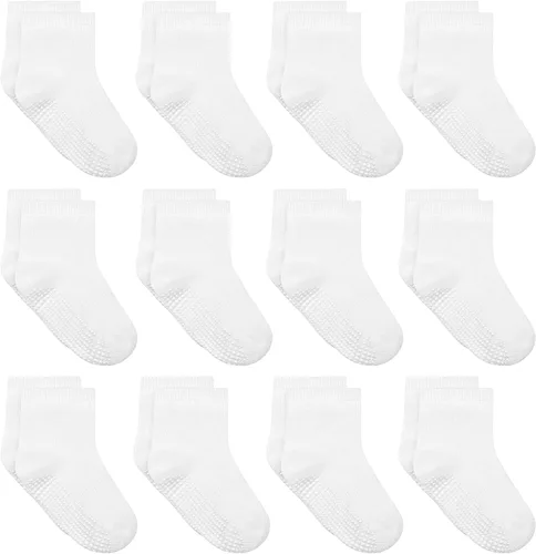 Miniatura 8 de Tphon Calcetines para Niños Pequeños, Calcetines Antideslizantes para Bebés para Niños y Niñas, 12 Pares de Calcetines para Niños Infantes de 6M-10