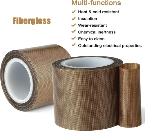 Miniatura 3 de Cinta de teflón, cinta de PTFE de tela de 1/2 pulgada de 30 pies para máquina selladora de impulso manual o al vacío, cinta adhesiva recubierta