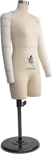 Miniatura 2 de Forma de vestido de media escala con brazos (no para adultos) tamaño completo, maniquí femenino a medida para coser maniquí totalmente pinable