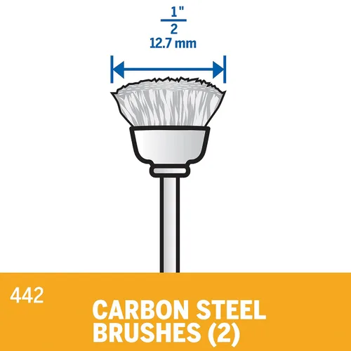 Miniatura 3 de Dremel Cepillos de acero al carbono 442-02 (paquete de 2), diámetro de 1/2