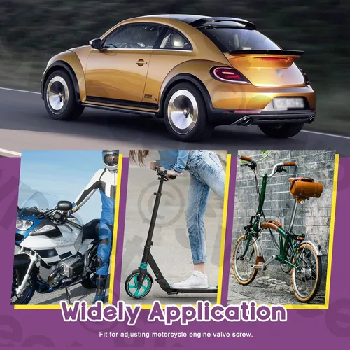 Miniatura 7 de Swpeet Juego de 4 piezas de herramientas de ajuste de válvulas, ajuste de tornillos de válvula de motor de motocicleta, incluye herramienta