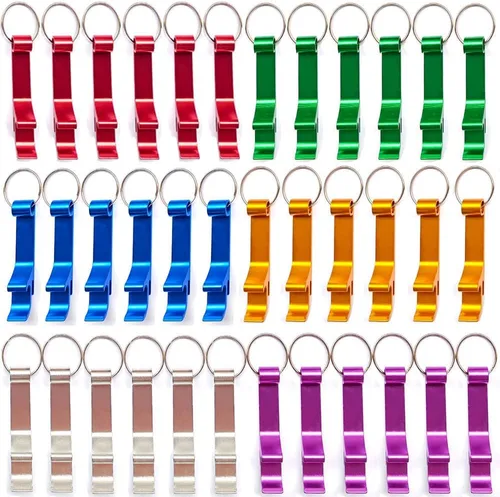 Miniatura 7 de 200 llaveros de aluminio de colores, abrebotellas de cerveza de bebidas de soda, llavero, para cocina/boda/bar/fiesta 200 piezas