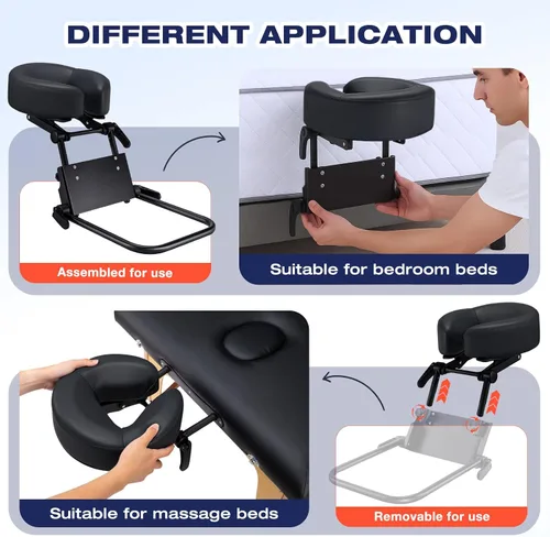 Miniatura 8 de Kit de masaje para la parte superior del colchón para el hogar, reposacabezas de masaje universal para cama, altura ajustable de hasta 14.5