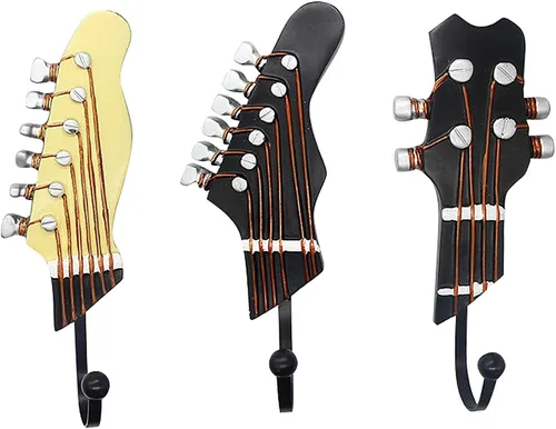 Regalos para amantes de la música, decoración de música de guitarra, ganchos decorativos para colgar en la pared, ropa, abrigos, toallas, llaves,