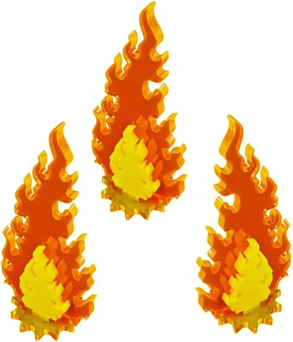 Miniatura 5 de LITKO Juego de marcadores Inferno Pequeño Juego de 7 Marcadores de llama fluorescente de 1.339 in Compatible con juegos de guerra de mesa