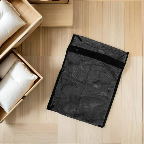 Miniatura 3 de CHILDWEET Bolsa de lavandería de malla negra para ropa delicada de 15.6 x 15.6 pulgadas, bolsa de lavado transpirable para uso en lavadora