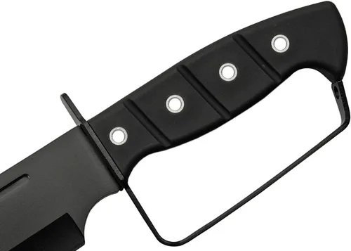 Miniatura 4 de SZCO Cuchillo Bowie de hoja completa de 15 pulgadas - Cuchillo negro de camping con mango D-Guard, hoja de acero inoxidable y vaina para caza