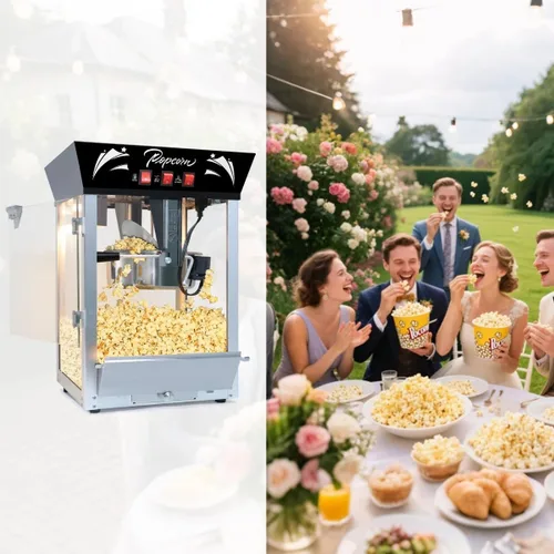 Miniatura 8 de Máquina comercial para hacer palomitas de maíz con hervidor de acero inoxidable de 10 onzas, máquina de palomitas de maíz para encimera de 850 W