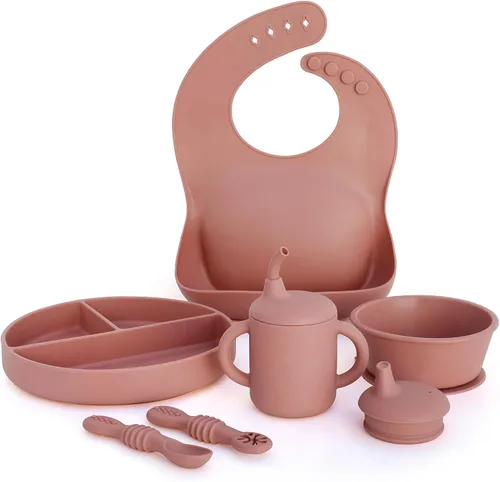 Miniatura 8 de Little Loon Baby Juego de iniciación Led Weaning - Kit completo de alimentación de silicona para más de 6 meses - Platos para bebés, baberos