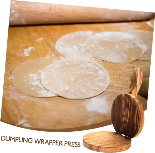 Miniatura 5 de COLLBATH Dumpling Skin Artefact Dumpling Press Tortilla de madera Prensa de masa de pizza Prensa de pastelería Suministros de cocina