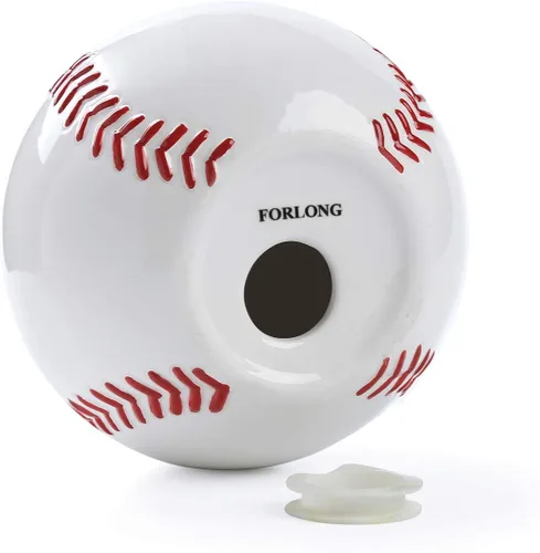 Miniatura 6 de Hucha de béisbol grande de cerámica blanca para niños, banco de monedas deportivo, caja de dinero para decoración de dormitorio, 7.8 pulgadas