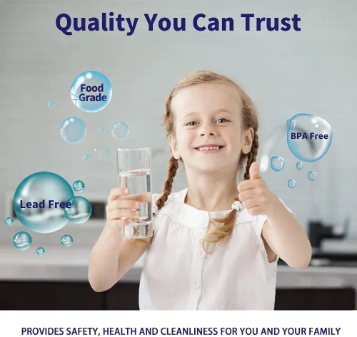 Miniatura 7 de Huining 2 filtros de agua negros - Sistema de filtro de agua por gravedad para el hogar - Compatible con Berkey