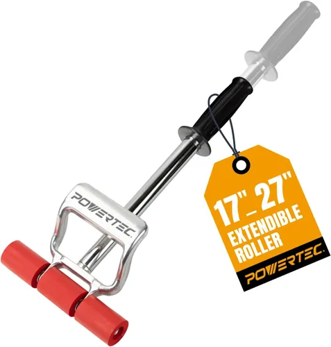 POWERTEC Rodillo Extensible para Piso y Pared para Pisos de Vinilo, Rodillo para Azulejos y Linóleo con Mango Extensible de 17" a 27", 7.5" de Ancho
