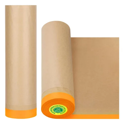 xianshengle Papel de enmascarar, papel de enmascaramiento de pintura con adhesivo, rollo de papel para pintores de 20 pulgadas x 50 pies, papel de