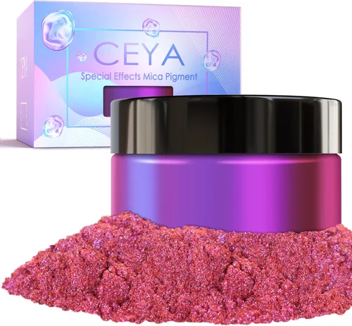 Miniatura 24 de Ceya Polvo de mica camaleón, 1.8 onzas/1.76 oz de polvo cromado Midnight Dream Chrome, pigmento de cambio de color con efecto nacarado de grado