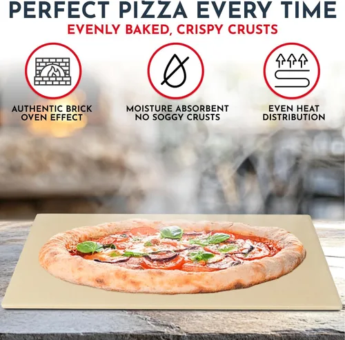 Miniatura 5 de Culinary Couture Piedra redonda para pizza de 15 pulgadas para horno, piedra grande para pizza para parrilla, piedras de cordierita para pan