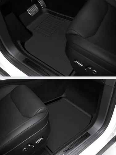 Miniatura 2 de BASENOR 10 piezas alfombrillas de suelo Tesla Model X de 7 asientos para todo clima, alfombrilla de forro de carga XPE, alfombrillas de coche