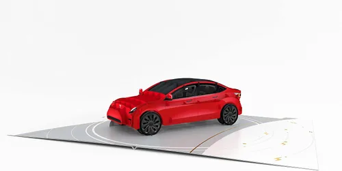 Miniatura 7 de WOWPAPERART Tarjeta de felicitación 3D desplegable para nuevos propietarios de Tesla Model 3, amor, cumpleaños, Navidad, felicitaciones, sorpresa