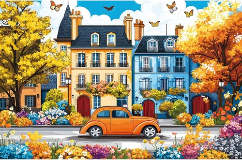 Miniatura 13 de Rompecabezas de 300 piezas para adultos: Hermosa escena de lago de montaña de otoño con cabaña junto al lago, paisaje natural y vista del porche