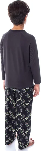 Miniatura 4 de INTIMO Monster Jam Pirate's Curse MAX-D Grave Digger Monster Truck - Conjunto de pijama para niños, Negro
