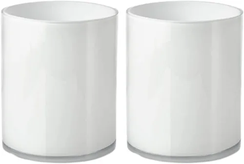 Miniatura 5 de Serene Spaces Living Moderno jarrón cilíndrico de cristal negro, juego de 3 jarrones pequeños, medianos y grandes, diseño moderno inteligente